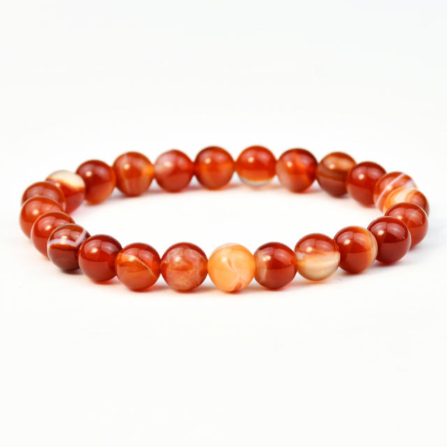 Natural stone agate bead elastic bracelet