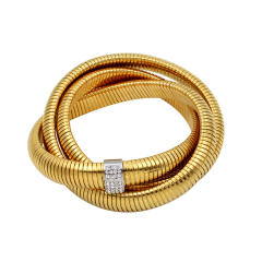 Hiphop chunky cable design stainless steel choker necklace set