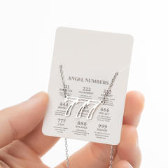 INS hollow out angel number stainless steel necklace