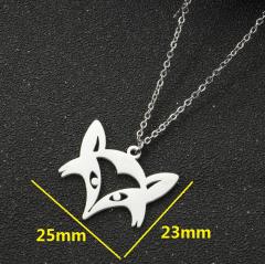 Cute animal symbol puppy kitty lion stainless steel necklace