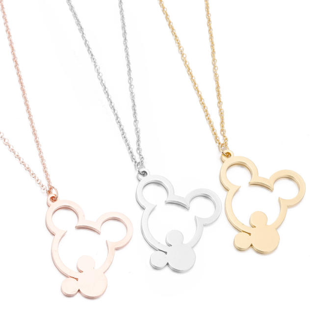 Hot sale mickey castle dainty stainless steel necklace