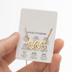 INS hollow out angel number stainless steel necklace