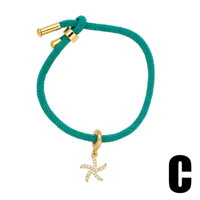 Hot sale diamond Coconut tree charm colorful string bracelet