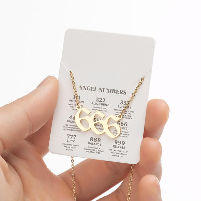 Dainty angle number stainless steel necklace