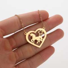 Cute animal symbol puppy kitty lion stainless steel necklace