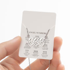 INS hollow out angel number stainless steel necklace