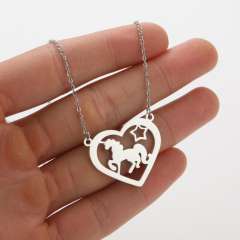 Cute animal symbol puppy kitty lion stainless steel necklace