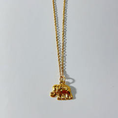 Personailty hollow out evil eye mushroom pendant stainless steel necklace