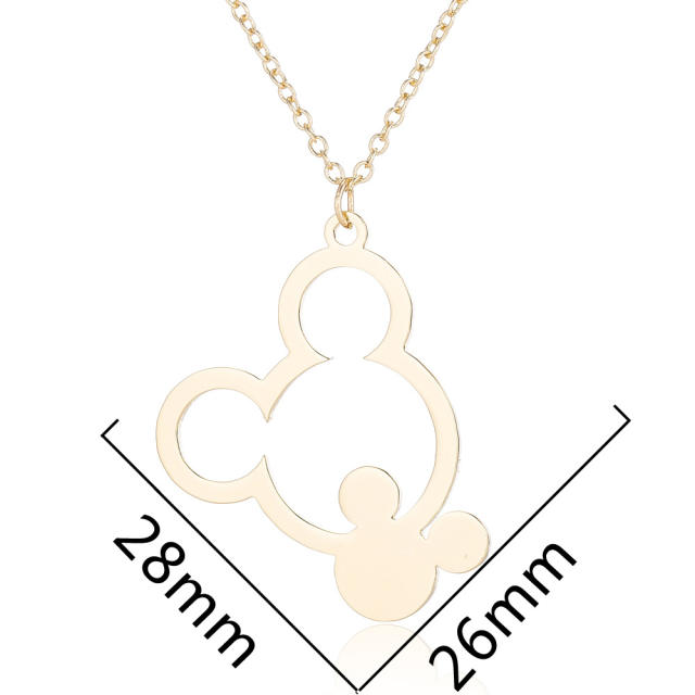 Hot sale mickey castle dainty stainless steel necklace