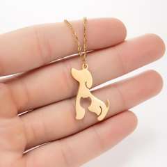 Cute animal symbol puppy kitty lion stainless steel necklace