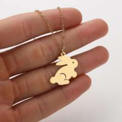 Cute animal symbol puppy kitty lion stainless steel necklace