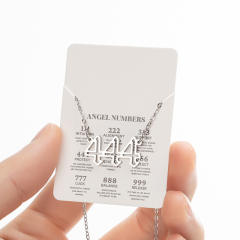 INS hollow out angel number stainless steel necklace