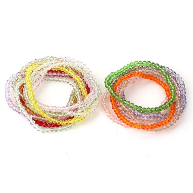 3mm Colorful bead multi strand bracelet for summer