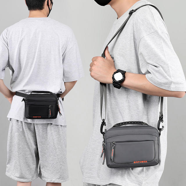 Casual nylon material crossbody bag waist bag for men