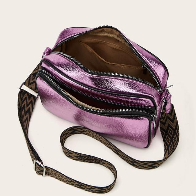 Y2K silver pink color super cool women crossbody bag