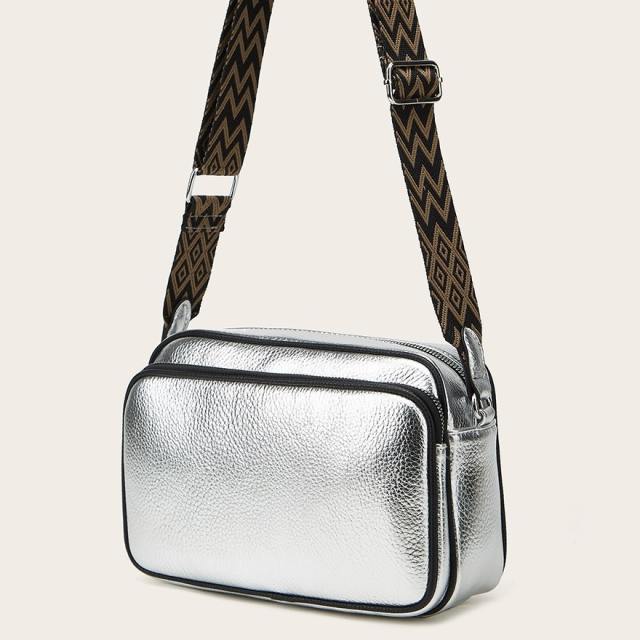 Y2K silver pink color super cool women crossbody bag
