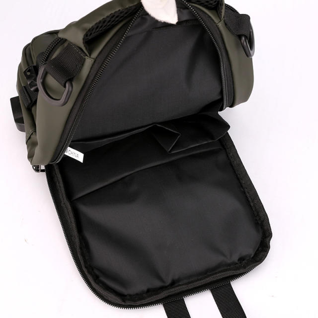 Multi function nylon material men sling bag chest bag