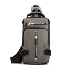 Multi function nylon material men sling bag chest bag