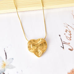 Chic star moon fold pattern pendant stainless steel necklace