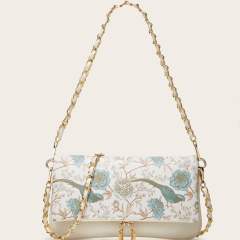 Spring summer floral pattern PU leather women shoulder bag chain bag