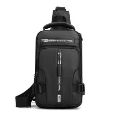 Multi function nylon material men sling bag chest bag