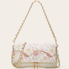 Spring summer floral pattern PU leather women shoulder bag chain bag