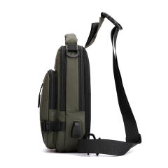 Multi function nylon material men sling bag chest bag