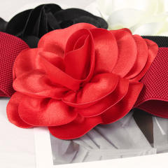 6cm fabric flower wide elastic corset belet