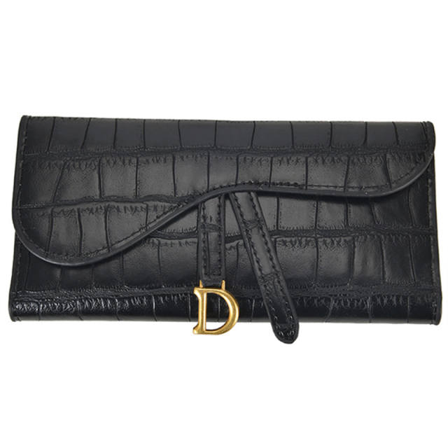 D leatter charm PU leather stone pattern women wallet
