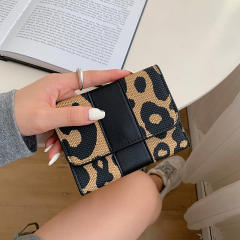 Personality leopard grain PU leather women wallet