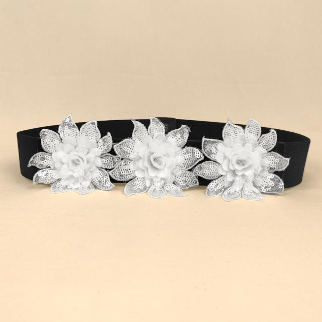 Spring summer fabric flower corset belt dress belt