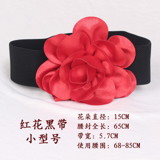 7.5cm wide size elastic fabric flower corset belt
