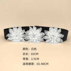 Spring summer fabric flower corset belt dress belt