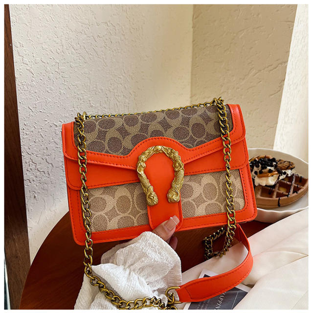 Classic colorful PU leather chain bag shoulder bag for women
