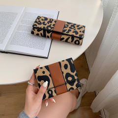 Personality leopard grain PU leather women wallet