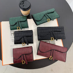 D leatter charm PU leather stone pattern women wallet