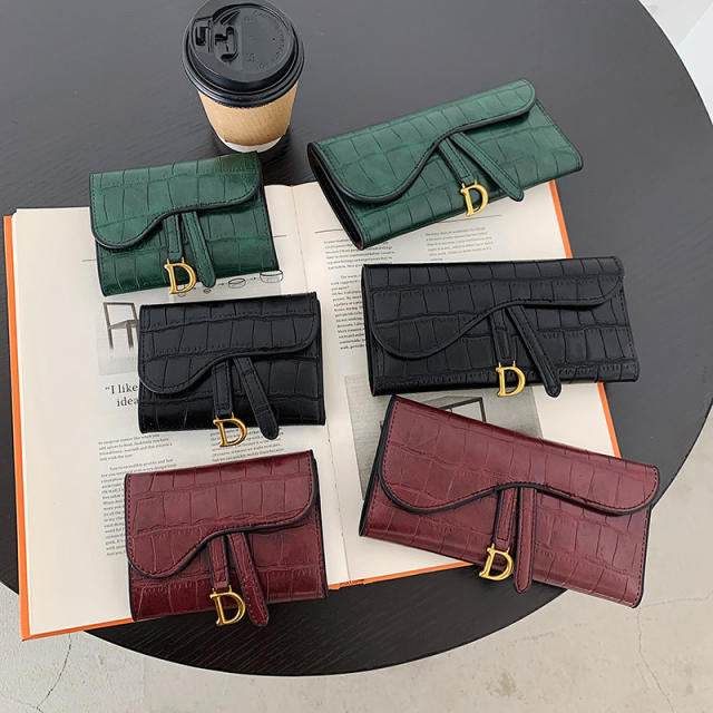 D leatter charm PU leather stone pattern women wallet