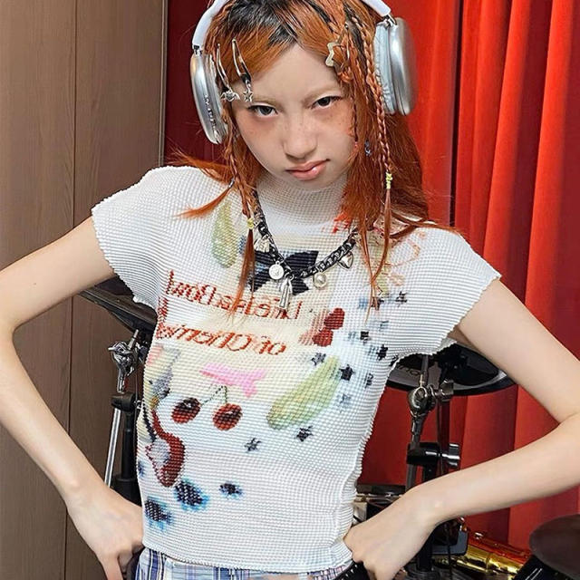 Y2K sexy unique pattern cropped tops