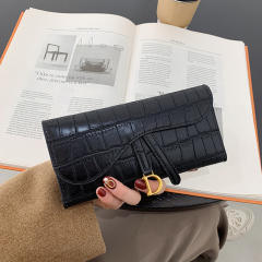 D leatter charm PU leather stone pattern women wallet