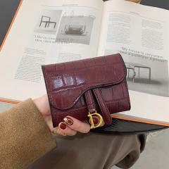 D leatter charm PU leather stone pattern women wallet
