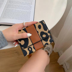 Personality leopard grain PU leather women wallet