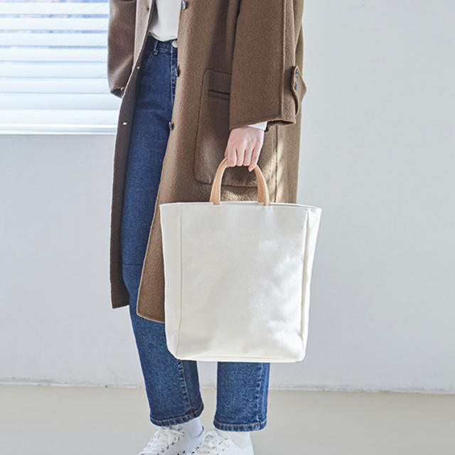 Korean fashion plain color canvas ins large handbag