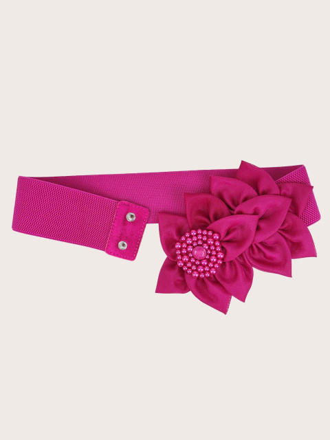 Summer elastic fabric flower dress corset belt