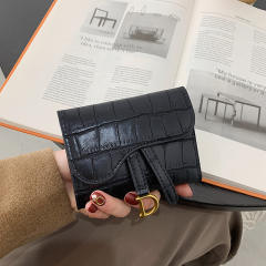 D leatter charm PU leather stone pattern women wallet