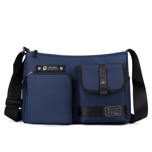 Large size outdoor nylon material crossbody bag for men