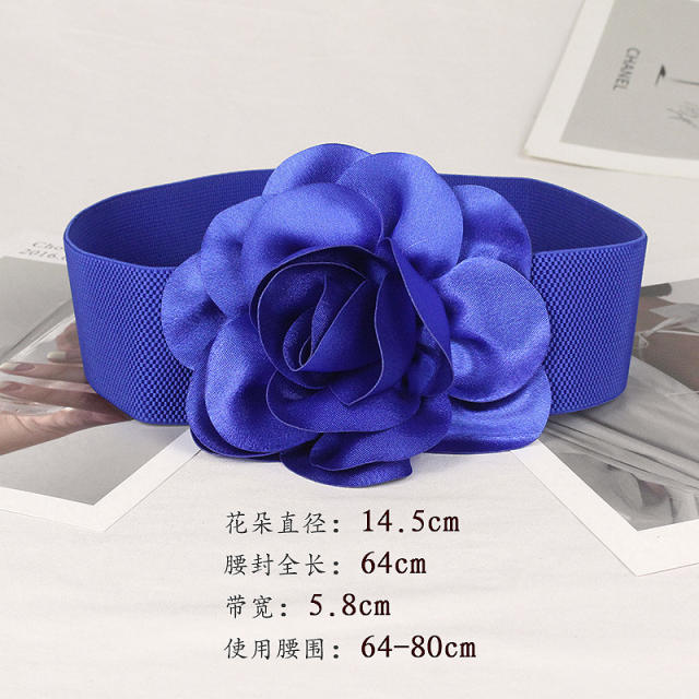 6cm fabric flower wide elastic corset belet