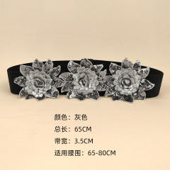 Spring summer fabric flower corset belt dress belt