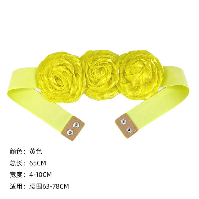 Summer fabric flower elastic corset belt dress belt