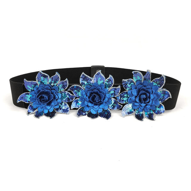 Spring summer fabric flower corset belt dress belt