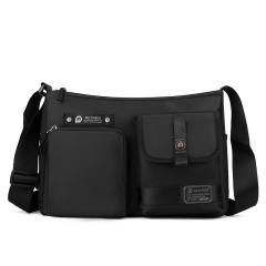 Large size outdoor nylon material crossbody bag for men